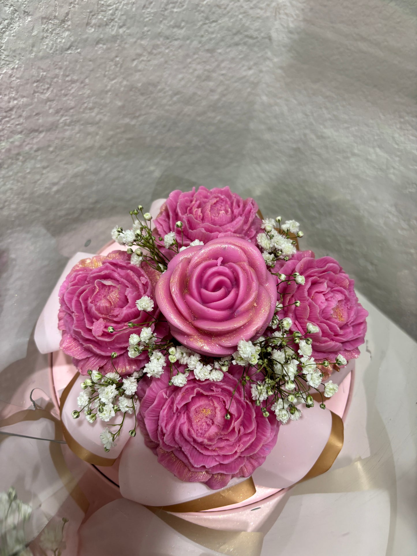Pink Rose & Peony Candle Arrangement — Handmade Mother’s Day Gift 🌸