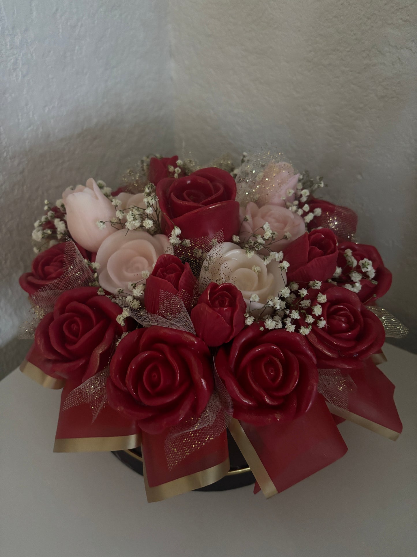 Large Red & Pink Wax Rose Bouquet — Mother’s Day Gift 🌹