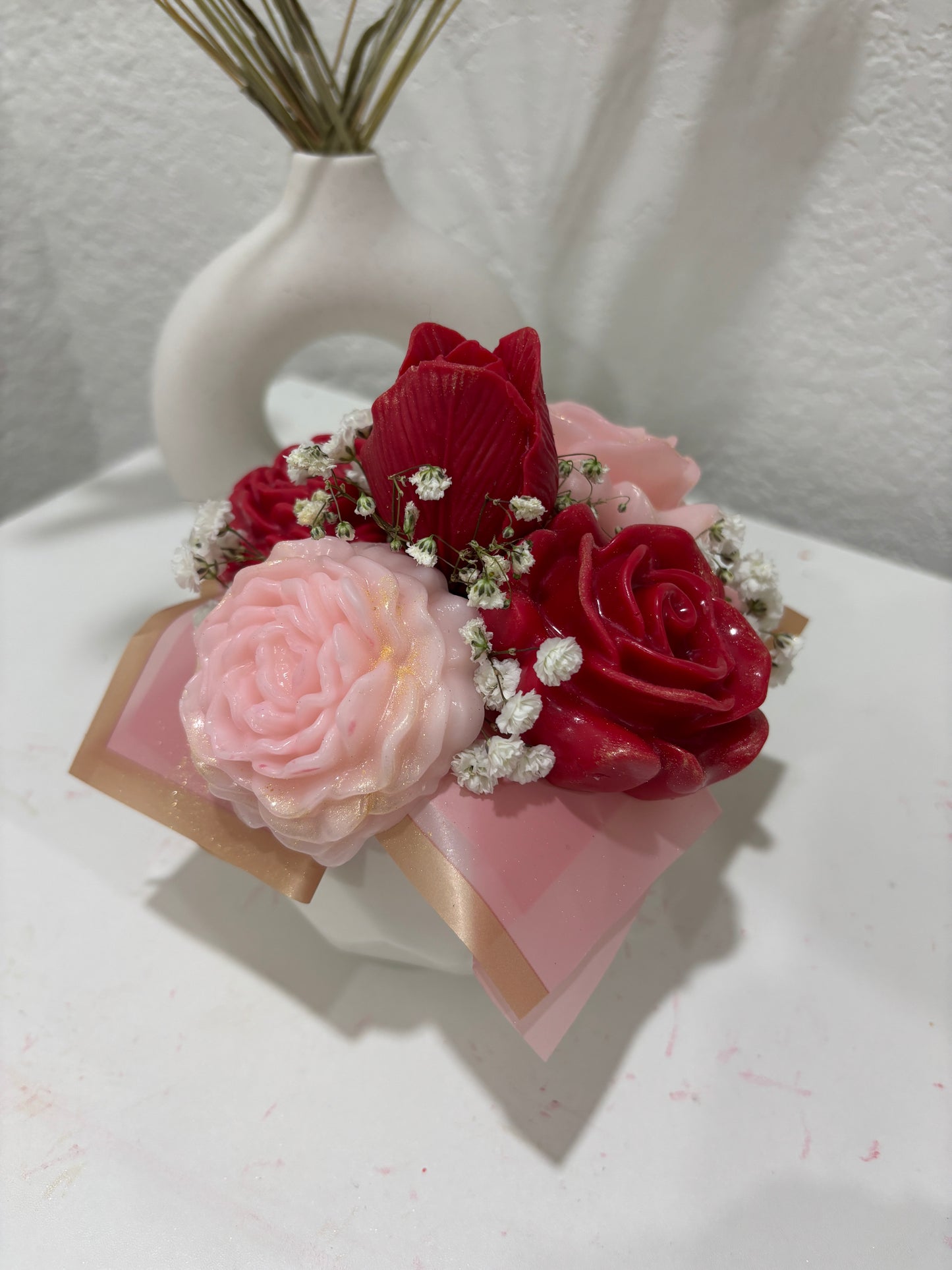 Red & Pink Wax Rose Arrangement — Mother’s Day Gift 🌹