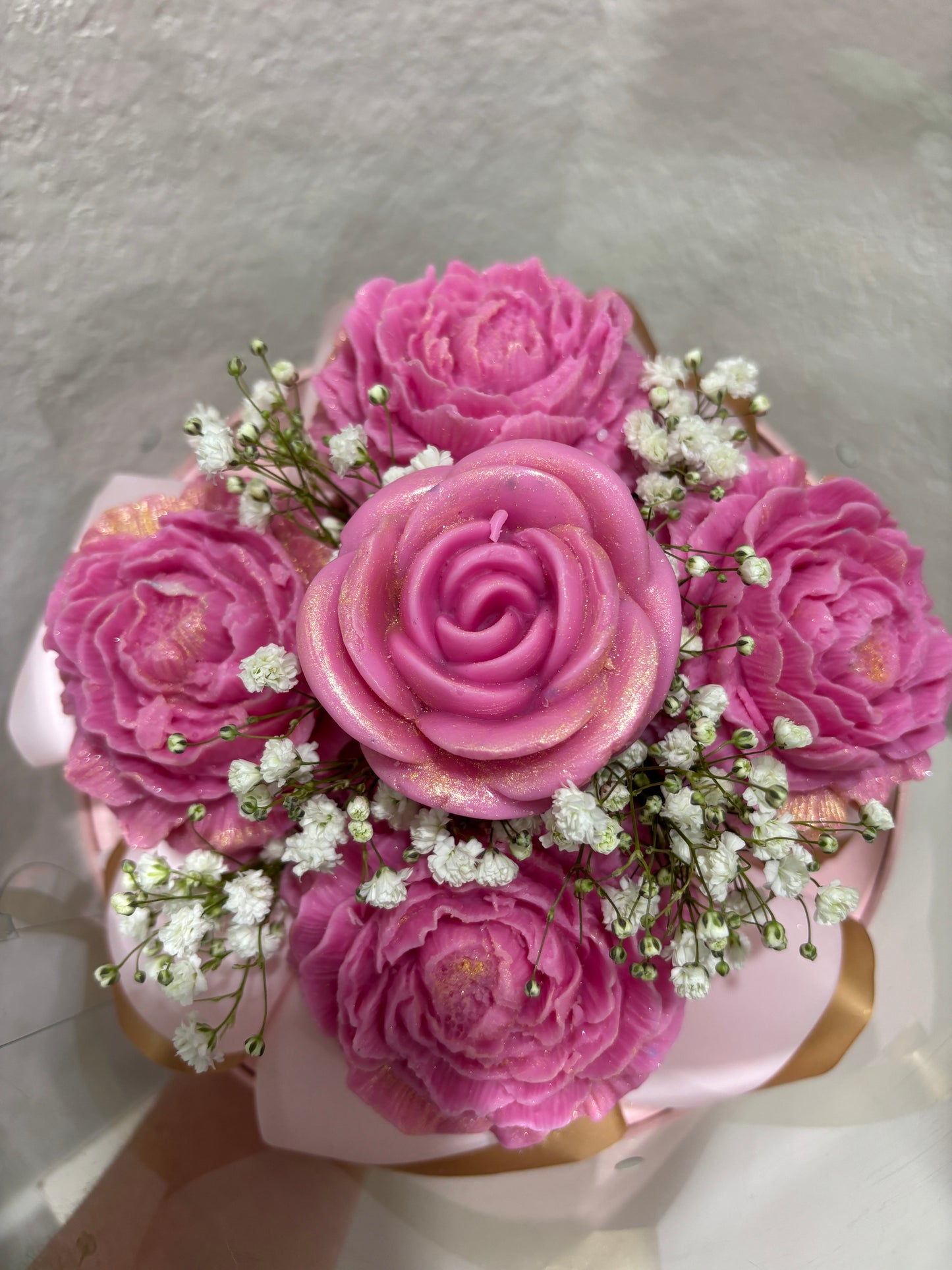 Pink Rose & Peony Candle Arrangement — Handmade Mother’s Day Gift 🌸