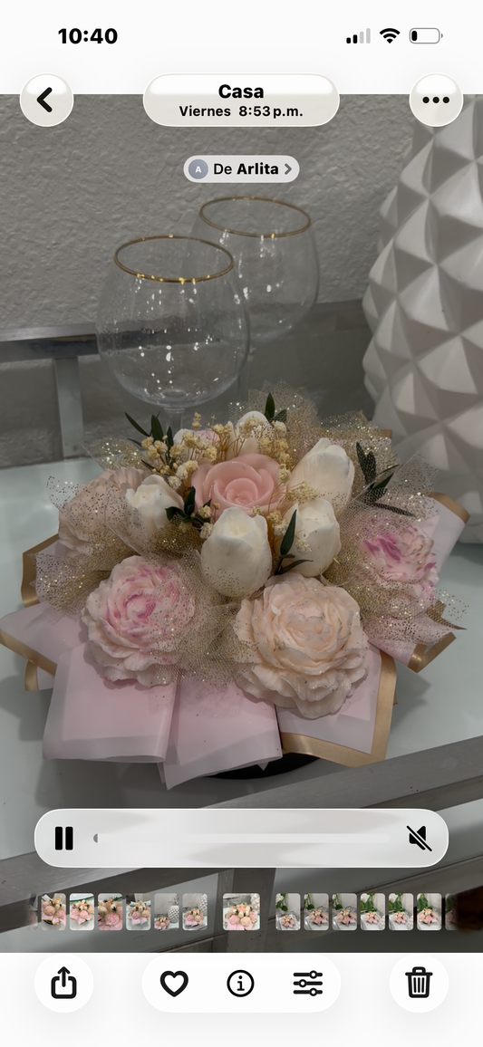 Soft Pink Wax Flower Bouquet