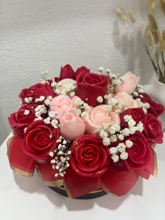 Large Red & Pink Wax Rose Bouquet — Mother’s Day Gift 🌹
