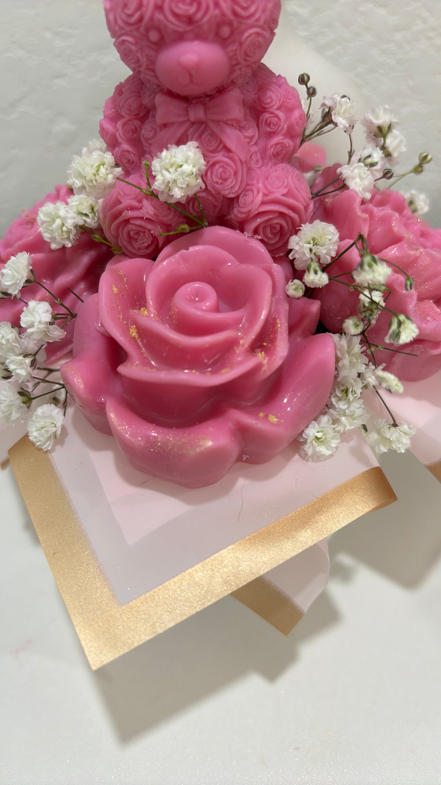 Handmade Rose Bear Floral Arrangement 🐻🌸